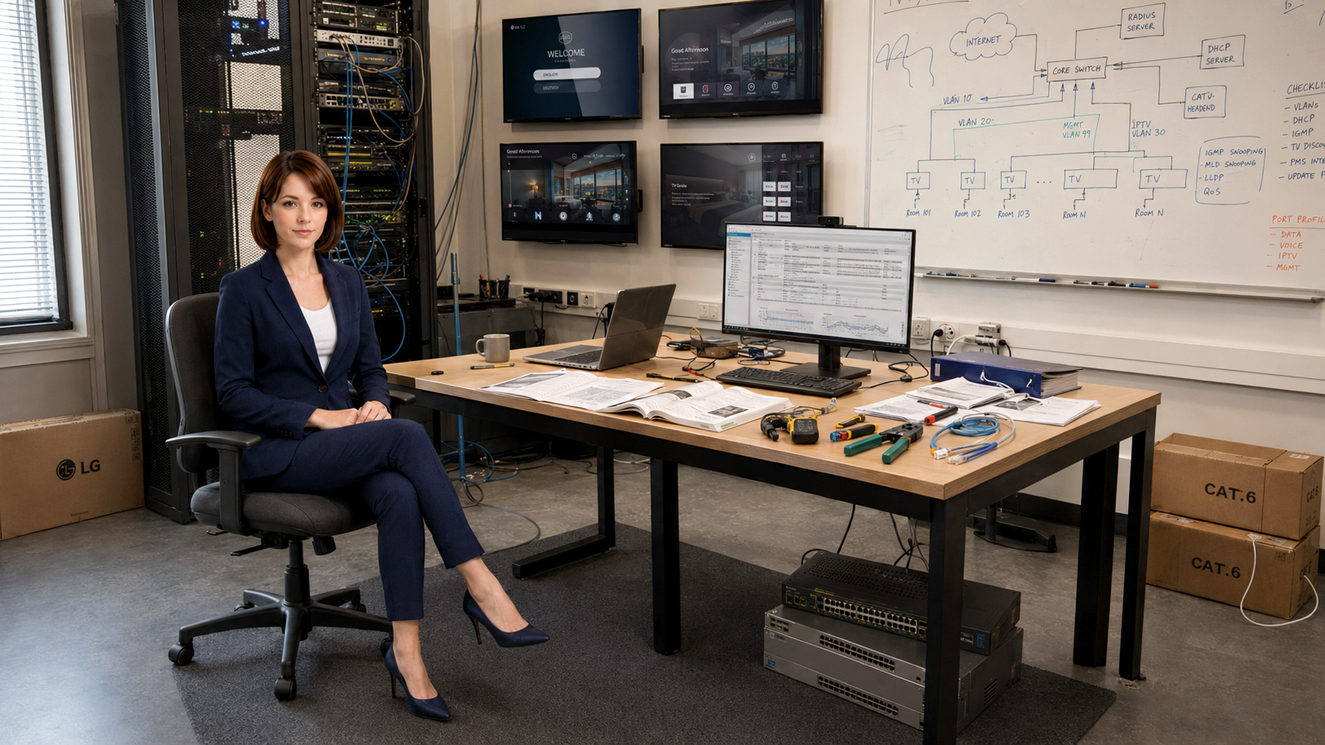 Ankura Sky engineer in the systems integration lab