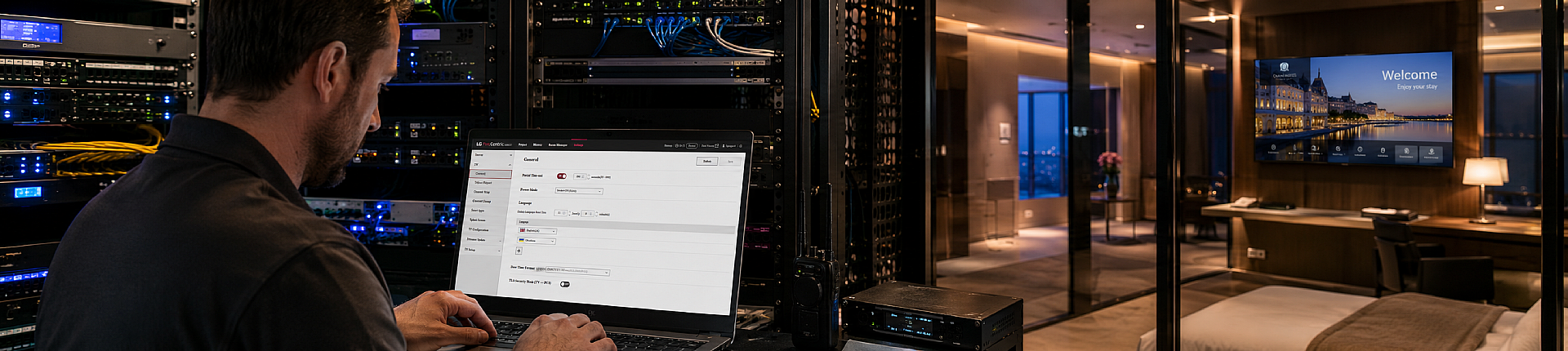 LG Pro:Centric configuration in a hotel server environment