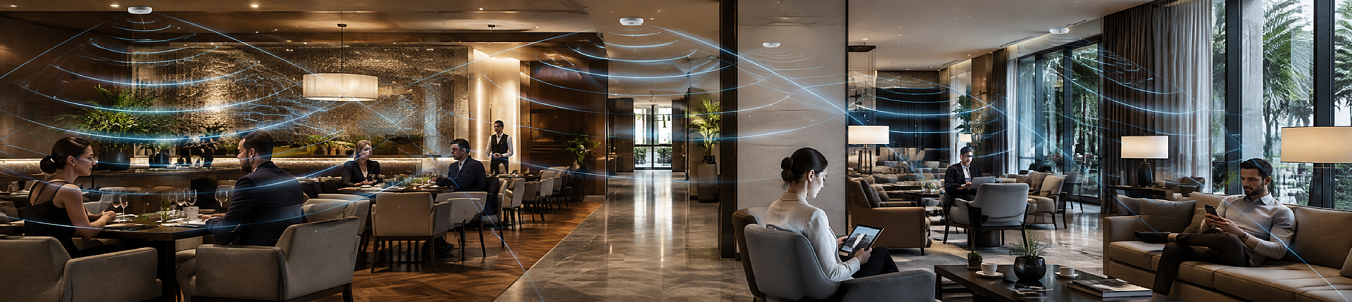 Managed Wi-Fi coverage across hotel public areas
